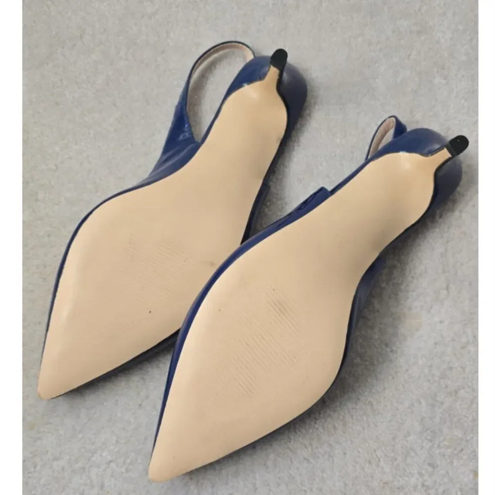 ✨ Modemoven Navy Patent Slingback Kitten Heels/Pumps (8.5M) - New‎ ✨
